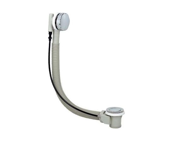 Remer vannas izplūde ar  pārplūdi, bez sifona daļas, L=580 mm, plastmasa, balts/hroms Cифоны