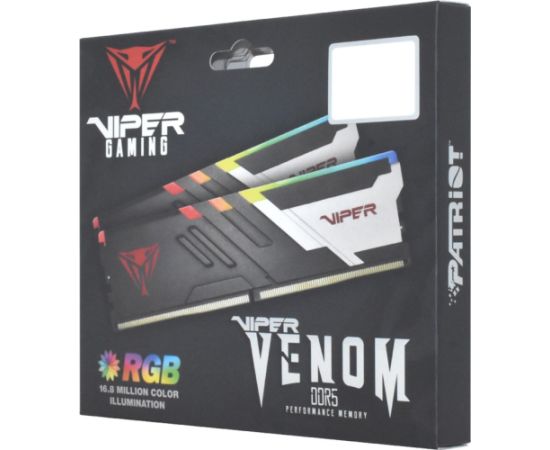 Patriot 64 GB DDR5-5200 Kit, memory (black, PVVR564G520C40K, Viper Venom RGB, XMP) RAM Operatīvā atmiņa