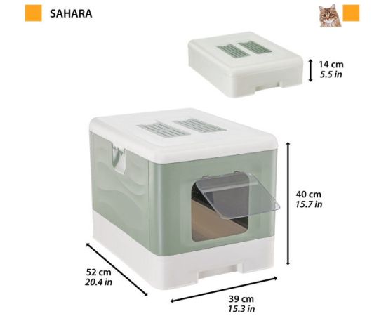 FERPLAST SAHARA TOILET GREEN kuweta dla kota Kaķu pakaišu kastes