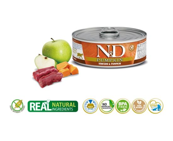 FARMINA N&D CAT VENISON & PUMPKIN 70g Kaķu konservi