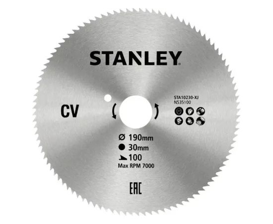 Griešanas disks kokam Stanley STA10230-XJ; 190x30 mm Zāģripas