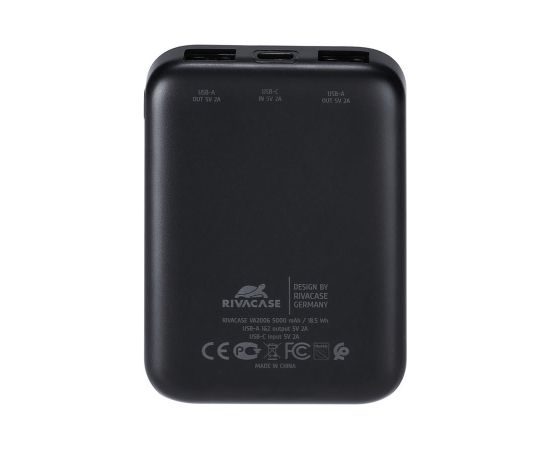 POWER BANK USB 5000MAH/VA2006 BLACK RIVACASE Power-банки