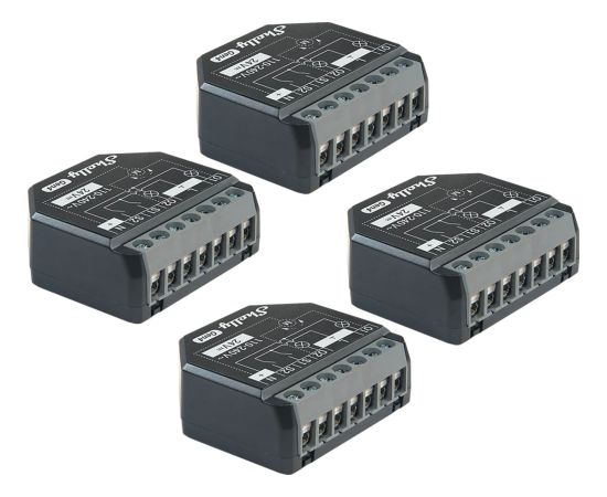Set of 4 Shelly 2PM Gen4 Zigbee/Matter Controllers Viedie slēdži