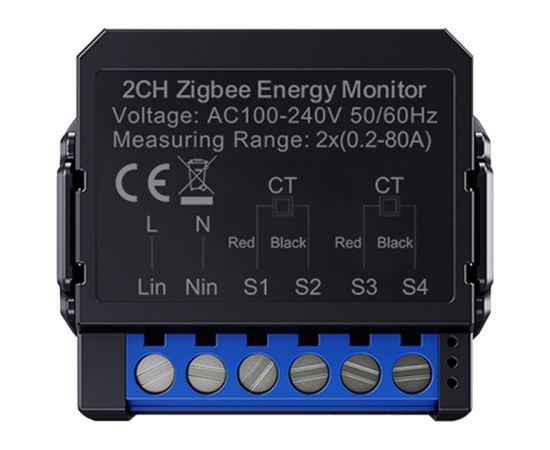 Avatto ZigBee smart bi-directional energy meter ZWPM16-2 Viedie slēdži