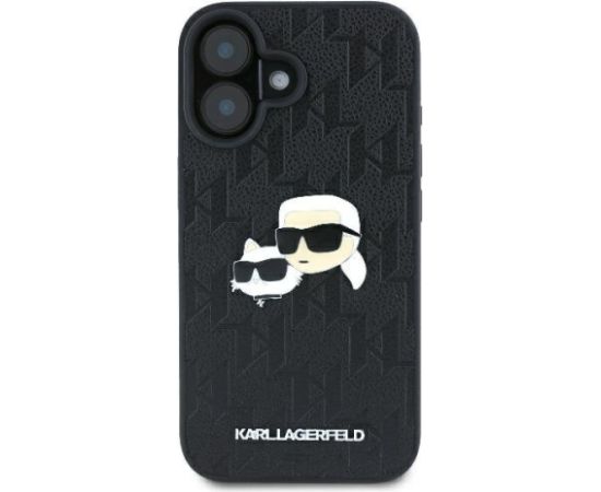 Karl Lagerfeld Monogram Karl&Chaoupette Head Pin Aizsargapvalks Priekš Apple iPhone 16 Neoriģinālie Maciņi