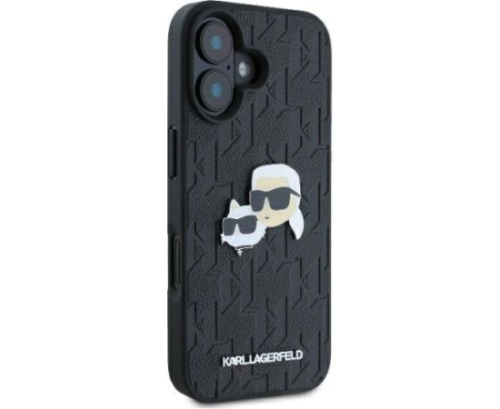 Karl Lagerfeld Monogram Karl&Chaoupette Head Pin Aizsargapvalks Priekš Apple iPhone 16 Neoriģinālie Maciņi