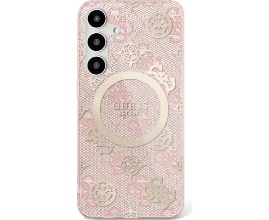 Guess 4G Background Gold Electroplated Peony Pattern MagSafe Чехол для Samsung Galaxy S25 Чехлы - альтернативные