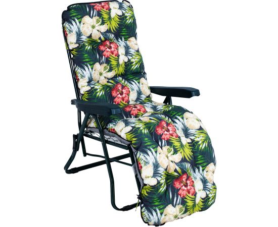 Deck chair BADEN-BADEN dark floral pad Dārza krēsli
