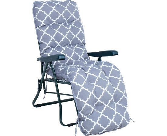 Deck chair BADEN-BADEN grey pad Dārza krēsli
