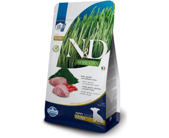 FARMINA N&D Spirulina Lamb Puppy Mini - dry dog food - 2 kg Suņu barība