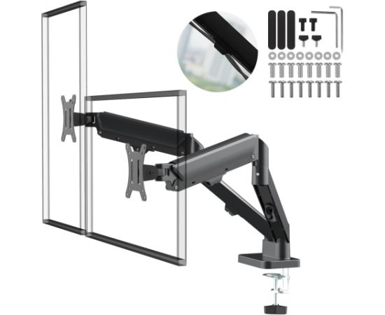 Maclean 2 monitor mount, gas spring, 17"-32", 2-10kg, black, MC-134 Крепления для телевизоров