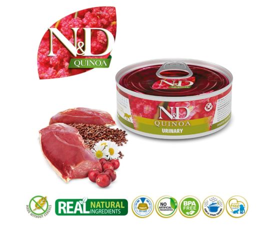 FARMINA N&D CAT Quinoa Urinary Adult - wet cat food - 80g Kaķu konservi