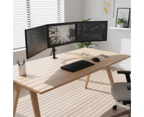 Maclean 3 monitor mount, gas spring, 17"-27", 2-8kg, black, MC-137 Крепления для телевизоров