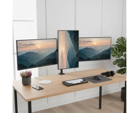 Maclean 3 monitor mount, gas spring, 17"-27", 2-8kg, black, MC-137 Крепления для телевизоров