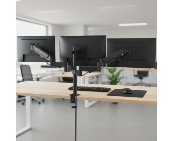 Maclean 3 monitor mount, gas spring, 17"-27", 2-8kg, black, MC-137 Крепления для телевизоров