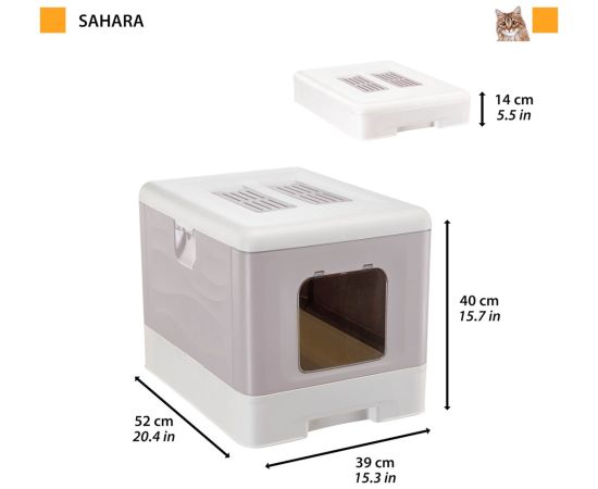 FERPLAST SAHARA TOILET GREY PINK kuweta dla kota Kaķu pakaišu kastes