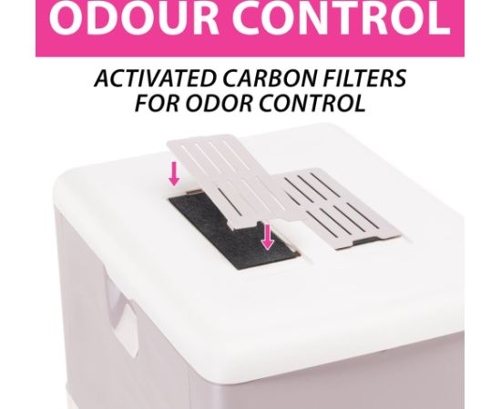 FERPLAST SAHARA TOILET GREY PINK kuweta dla kota Kaķu pakaišu kastes