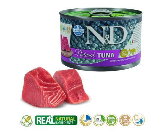 FARMINA N&D Cat Natural Tuna - wet cat food - 140 g Kaķu konservi