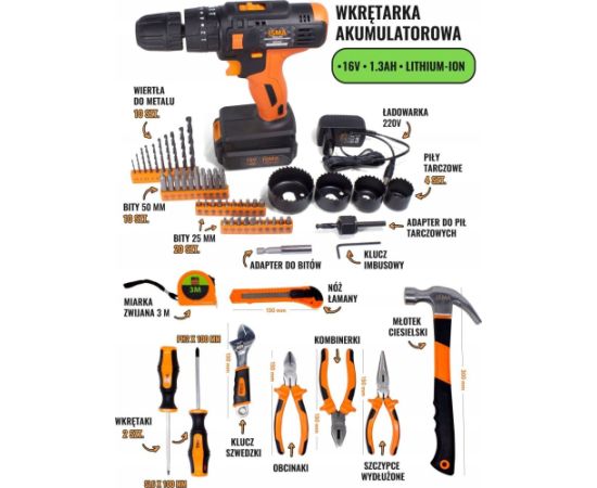 Isma INSTRUMENTU KOMPLEKTS AR SKRŪVMAŠĪNU UN AKB 57 ELEMENTI Новинки Компьютерная техника