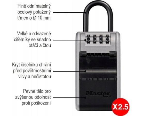 MasterLock Kasetka na klucze z zamkiem szyfrowym i wyjmowanš szeklš Jaunumi - Birojam