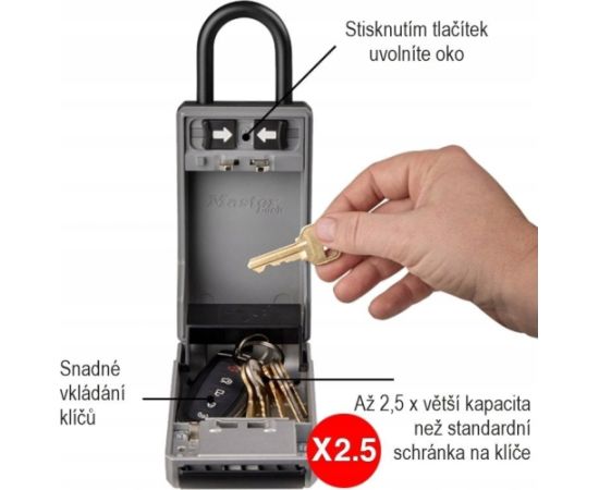 MasterLock Kasetka na klucze z zamkiem szyfrowym i wyjmowanš szeklš Jaunumi - Birojam