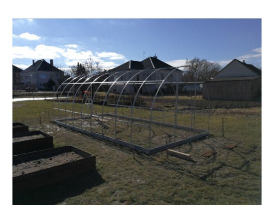 Karkass siltumnīcai KLASIKA TUBE ar pamatiem, 3x4m (12m2); bez pārklājuma Siltumnīcas