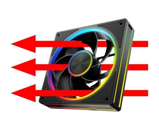 MODECOM VOLCANO LOOP 120 ARGB Reverse Fan Black Korpusu dzesēšana
