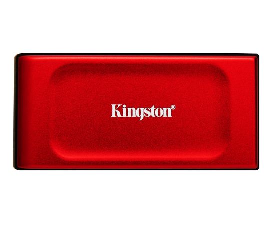 External SSD KINGSTON XS1000 1TB USB 3.2 Write speed 1000 MBytes sec Read speed 1050 MBytes sec SXS1000R RED Ārējie cietie diski HDD SSD