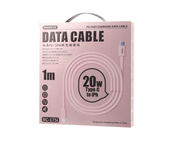 USB cable Remax RC-175i USB-C to Lightning 20W 1.0m white Data USB kabeļi