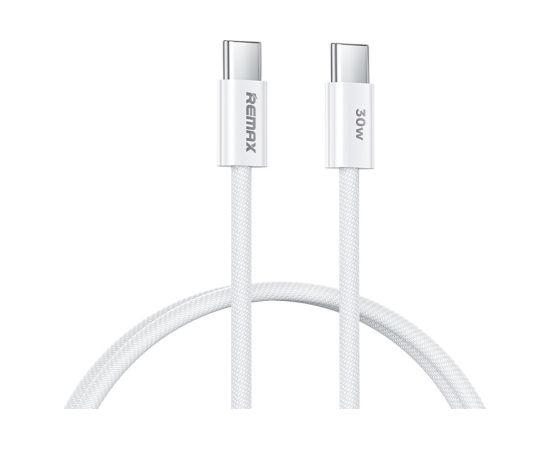 USB cable Remax RC-C010 USB-C to USB-C 30W 1.0m white Data USB kabeļi