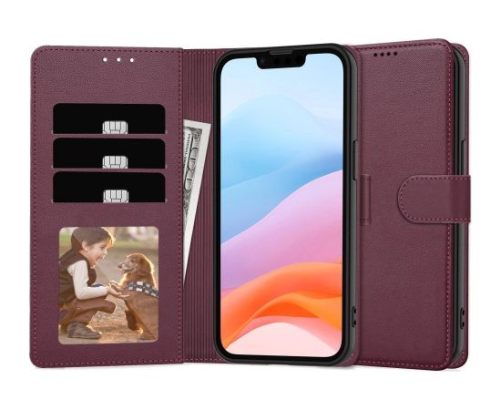Case Fancy Wallet Samsung A536 A53 5G burgundy Neoriģinālie Maciņi
