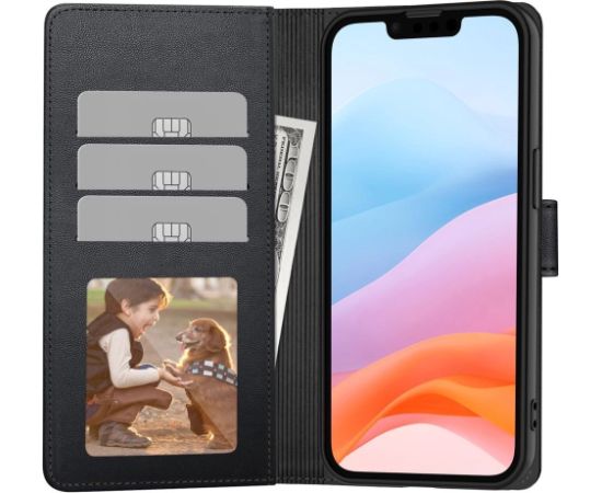 Case Fancy Wallet Samsung A366 A36 5G black Neoriģinālie Maciņi