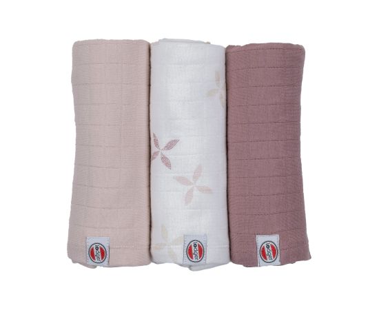 Lodger Swadler Solid Matcha kokvilnas autiņš, Rose, 70x70 cm, 3gab. - SWM 107 Kokvilnas autiņi, klipši