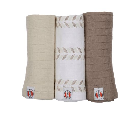 Lodger Swadler Solid Matcha kokvilnas autiņš, Birch, 70x70 cm, 3gab. - SWM 093 Kokvilnas autiņi, klipši