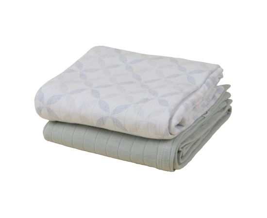 Lodger Swadler Solid Matcha kokvilnas autiņš, Peppermint/Blue Fogg, 110x110 cm, 2gab. - SW 1110 Kokvilnas autiņi, klipši