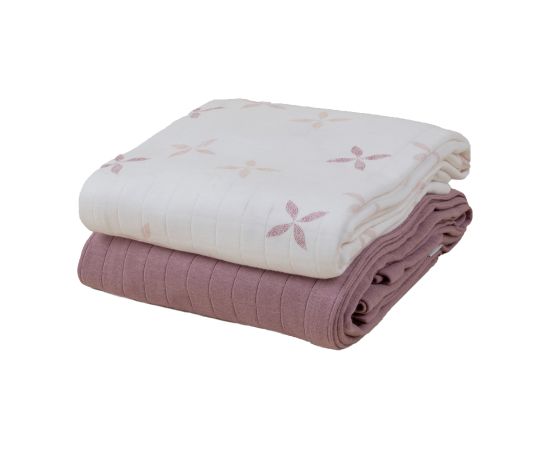 Lodger Swadler Solid Matcha kokvilnas autiņš, Powder/Rose, 110x110 cm, 2gab. - SW 1123 Kokvilnas autiņi, klipši