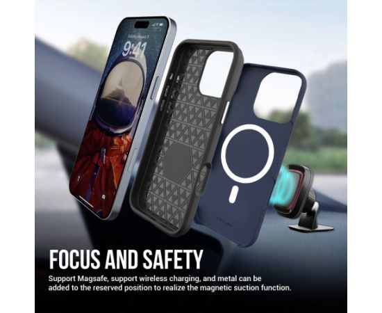 Perfectionists Triangle Mag Case iPhone 15 Pro Max navy blue Neoriģinālie Maciņi