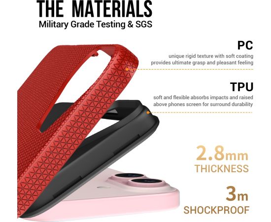 Perfectionists Triangle Mag Case iPhone 15 red Neoriģinālie Maciņi