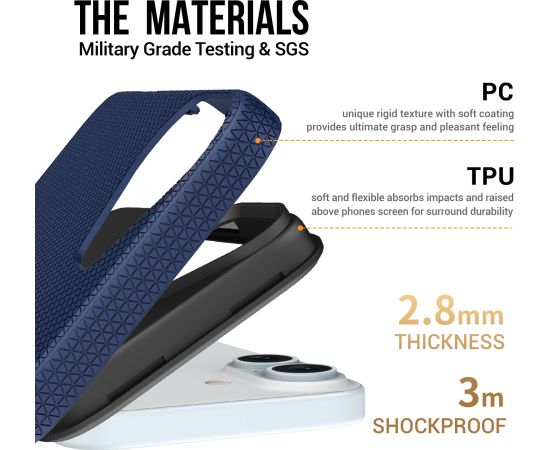 Perfectionists Triangle Mag Case iPhone 16 Plus navy blue Neoriģinālie Maciņi