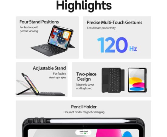 Case with keyboard Dux Ducis DK Apple iPad Pro 11 2018/2020/2021/2022 black Maki Planšetdatoriem