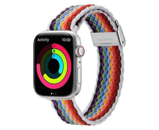 Strap Dux Ducis Mixture II Series Apple Watch 38/40/41mm Pale Stripes Smart-Watch aksesuāri