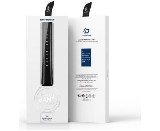 Strap Dux Ducis Business Series For Smartwatches 20mm Black Smart-Watch aksesuāri