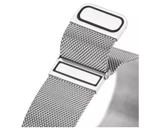 Strap Dux Ducis Milanese Series For Smartwatches 22mm Silver Smart-Watch aksesuāri
