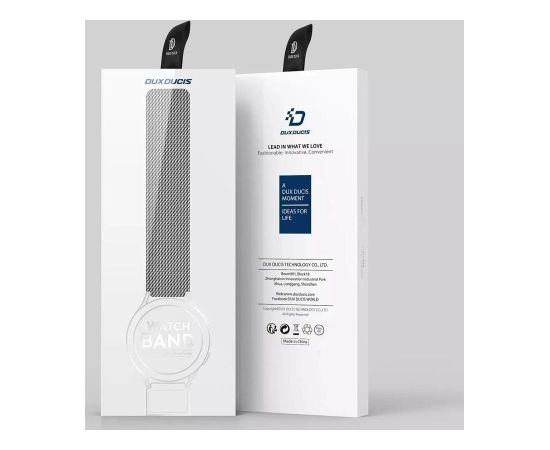 Strap Dux Ducis Milanese Series For Smartwatches 22mm Silver Smart-Watch aksesuāri