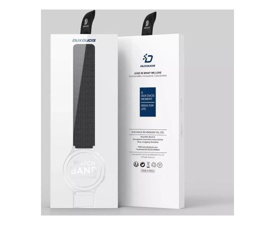 Strap Dux Ducis Milanese Series For Smartwatches 22mm Black Smart-Watch aksesuāri