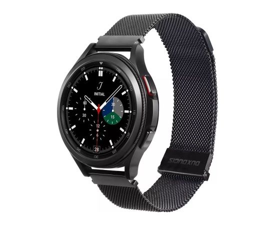 Strap Dux Ducis Milanese Series For Smartwatches 20mm Black Smart-Watch aksesuāri
