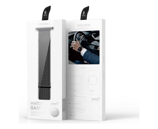 Strap Dux Ducis Milanese Series Apple Watch 38/40/41mm Black Smart-Watch aksesuāri