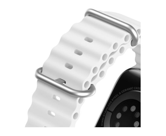 Браслет Dux Ducis OceanWave Series Apple Watch 38/40/41mm White Smart pūlksteņu aksesuāri