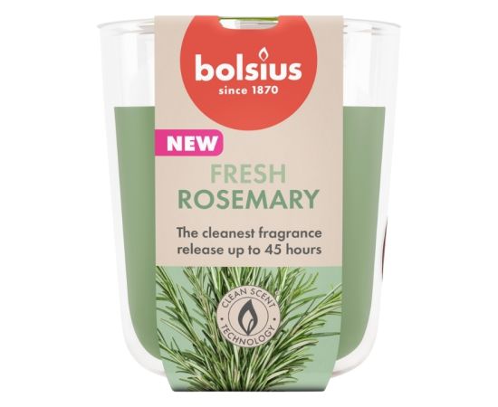 Bolsius Ароматическая свеча в стеклянном стакане True Scents Ø80x73 мм с ароматом розмарина. Свечи и подсвечники