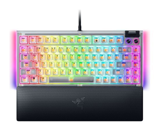 Razer Hot-swappable Mechanical Gaming Keyboard BlackWidow V4 75% Gaming Keyboard Wired US Phantom White Edition USB Type-C Razer Mechanical Switches (Tactile) Клавиатуры